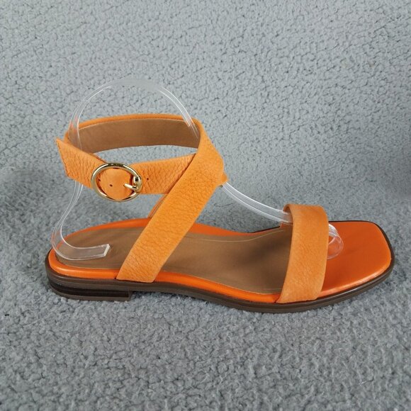 Vionic Shoes - Vionic Anaya Sandals Womens' 7.5 Orange Leather Ankle Straps Flat Comfort Summer